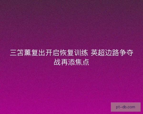 三笘薰复出开启恢复训练 英超边路争夺战再添焦点