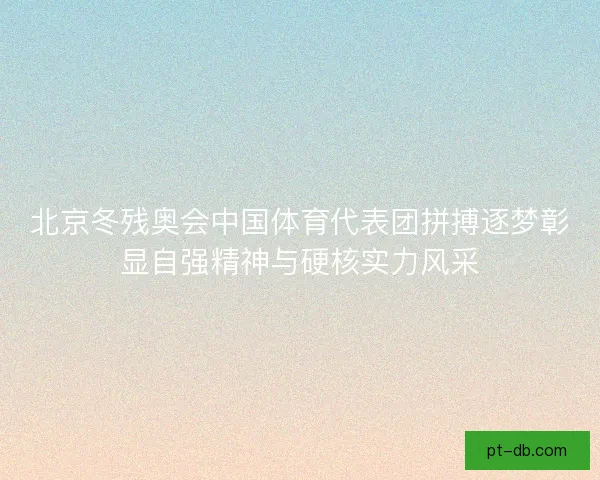 北京冬残奥会中国体育代表团拼搏逐梦彰显自强精神与硬核实力风采